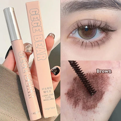 Blushimmer Silk Fiber Matte Mascara with ultra-fine brush, waterproof, fast-drying, brown-black, and lengthens and curls eyelashes.