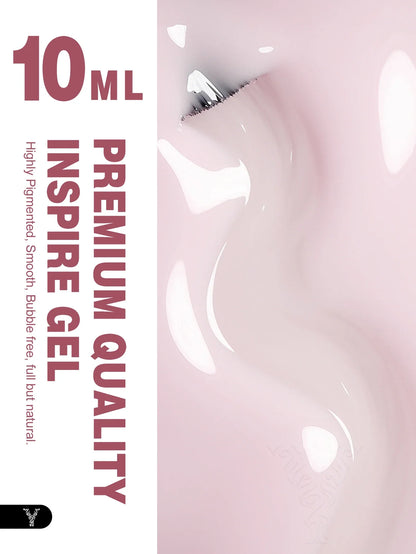 Blushimmer Yokefellow 10ml nude pink gel nail polish in a translucent jar, high-quality soak-off UV gel for long-lasting nails