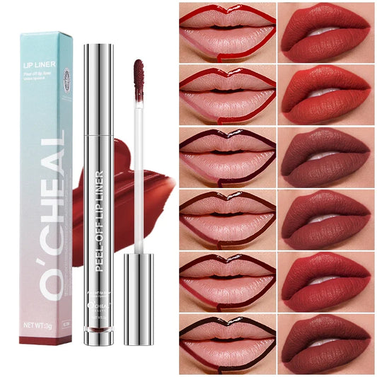 Blushimmer O'CHEAL peel-off lip liner set with six waterproof matte lip glosses, high color payoff, and long-lasting formula.