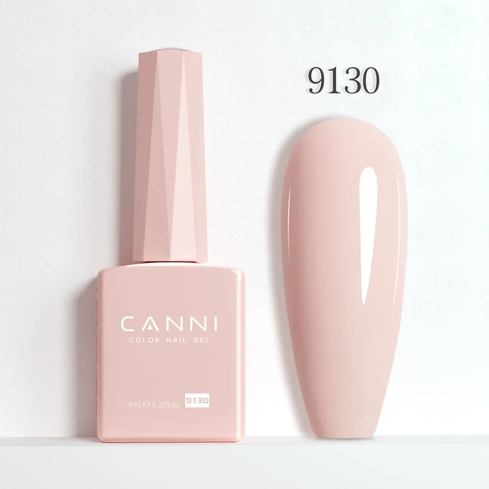 Blushimmer CANNI Hema Free Nail Gel Polish Fall Color Collection with semi-permanent top coat, featuring a glossy red jelly nude shade in 9ml.