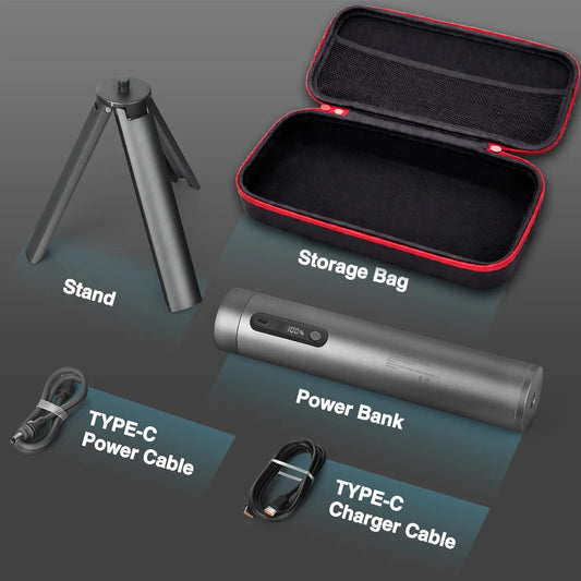 BACKUPMYFILESNOW® All-In-One Power Bank Stand for Starlink Mini, 30000mAh, metal stand with case, multi-angle support.