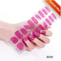 Blushimmer 20 Tips gradient French semi-cured gel nail sticker with full cover nail gel polish wraps for manicure, UV lamp needed