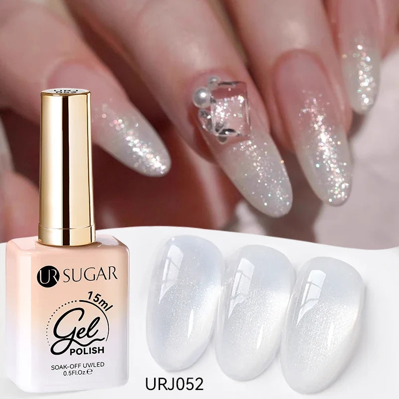 UR SUGAR 15ml Jelly Milky White Translucent Color Gel Polish Semi Permanent UV Gel Nail Art Soak Off Gel Varnish Latest Fashion