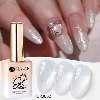 Blushimmer UR Sugar 15ml translucent white jelly gel polish for UV gel nails, semi-permanent, soak-off, fashion nail art.