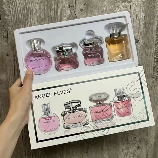 Blushimmer 4-piece perfume gift box set featuring 120ml floral fruity fragrances for women, including Club De Nuit perfumes.