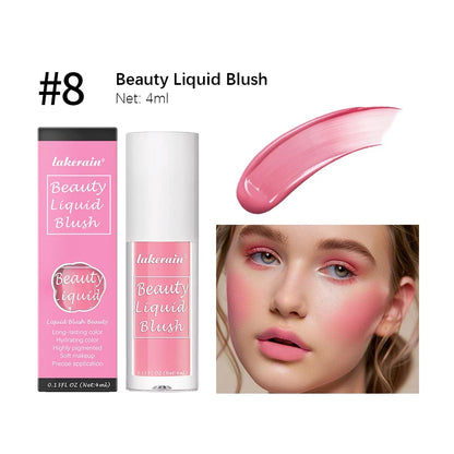 Blushimmer liquid blush in orange peach shade, velvet matte cheek tint with waterproof, natural cream face pigment, 4ml.