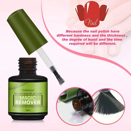 Blushimmer 15ml Magic Fast Disarm Nail Gel Polish Remover with UV soak-off tool for semi-permanent nail art removal.