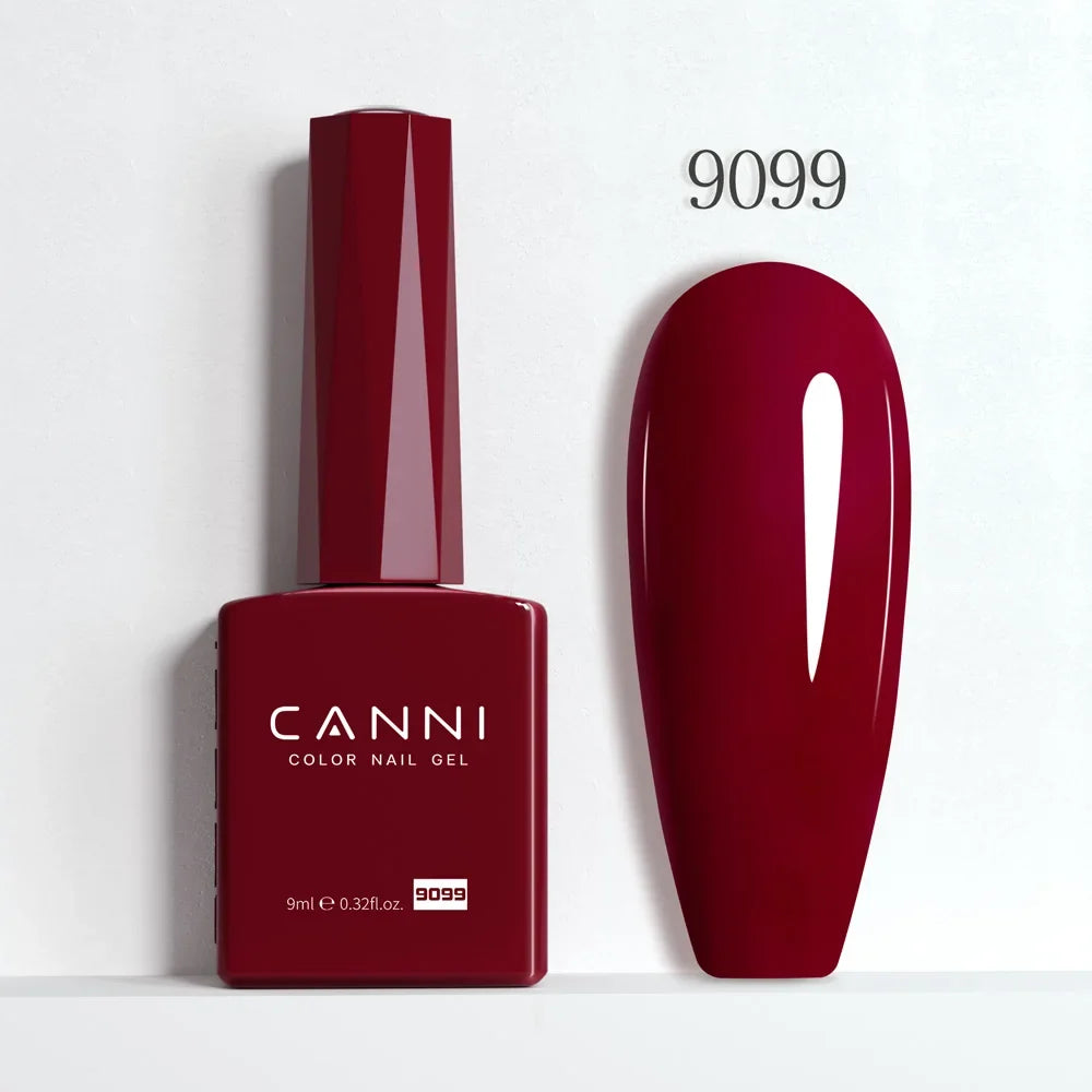 Blushimmer CANNI Hema Free Nail Gel Polish Fall Color Collection with semi-permanent diamond long wear top coat in vibrant red and nude shades