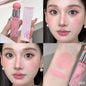 Blushimmer liquid blusher in nude pink tone with water-based jelly formula, adding natural warmth and glow to the face.