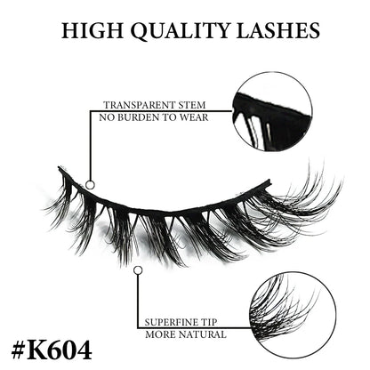 MIOFIA New 5 Pairs Fake Lashes D Curl Fluffy Soft Volume Eyelash Extensions Natural Look 3D Faux Mink False Eyelashes Makeup