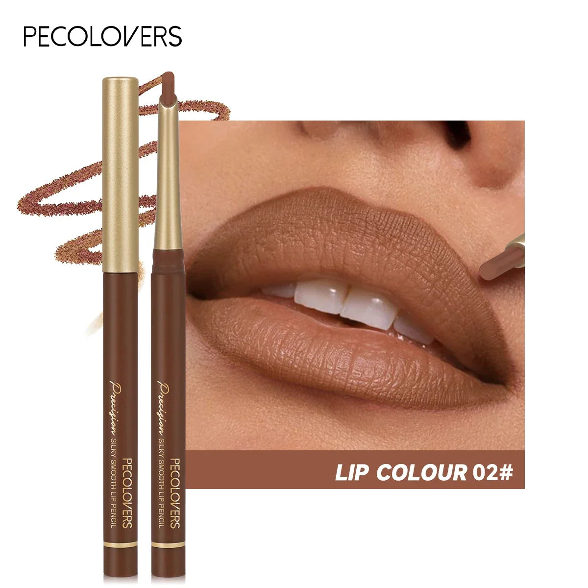 Blushimmer matte 6-color lip liner pencils with bevel tips, nude brown shades, natural lip contouring, and long-lasting lipstick design.