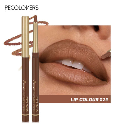 Blushimmer matte 6-color lip liner pencils with bevel tips, nude brown shades, natural lip contouring, and long-lasting lipstick design.