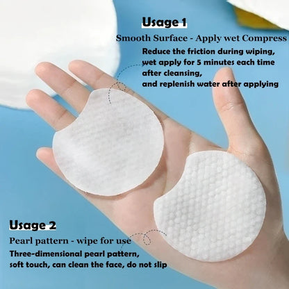 Blushimmer disposable makeup cotton pads with soft pearl notched design for facial cleaning and makeup removal, 300-1200 pcs