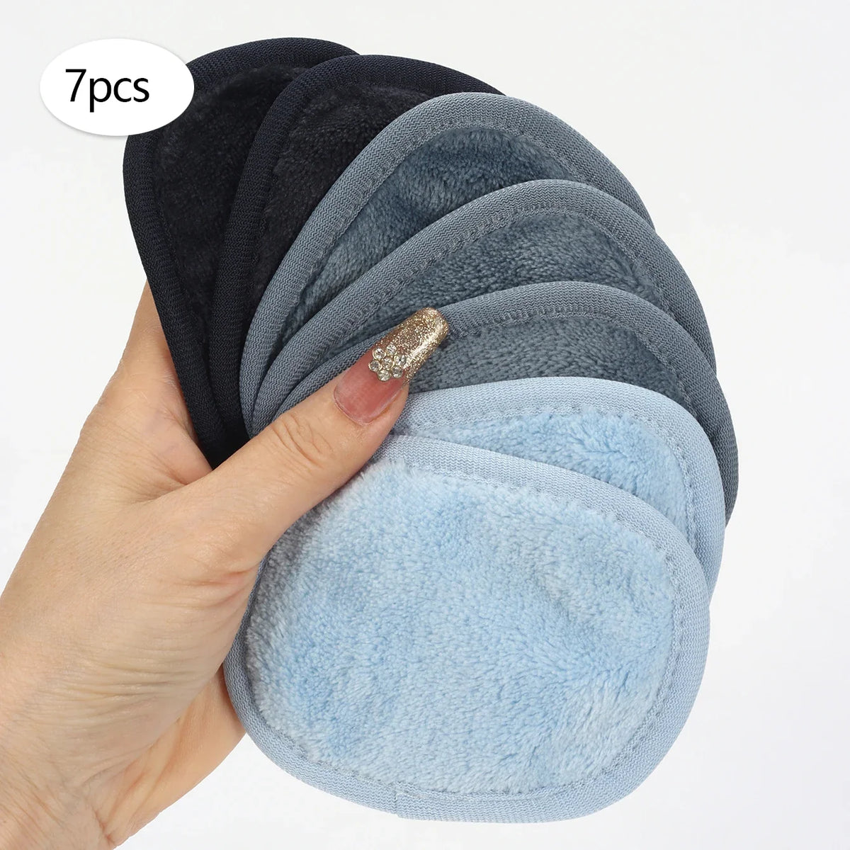 Blushimmer 810 Makeup Remover Wipes Gradient 7-pack, machine washable and reusable makeup removal tools for all skin types.