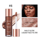 Blushimmer Halo Glow Liquid Highlighter with pearlescent finish for face and body contouring, adding shimmer and brightness.