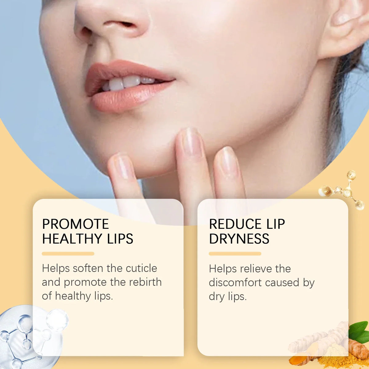 Blushimmer turmeric lip scrub with natural exfoliants, moisturizing and nourishing chapped lips, reducing lip lines and fading melanin.