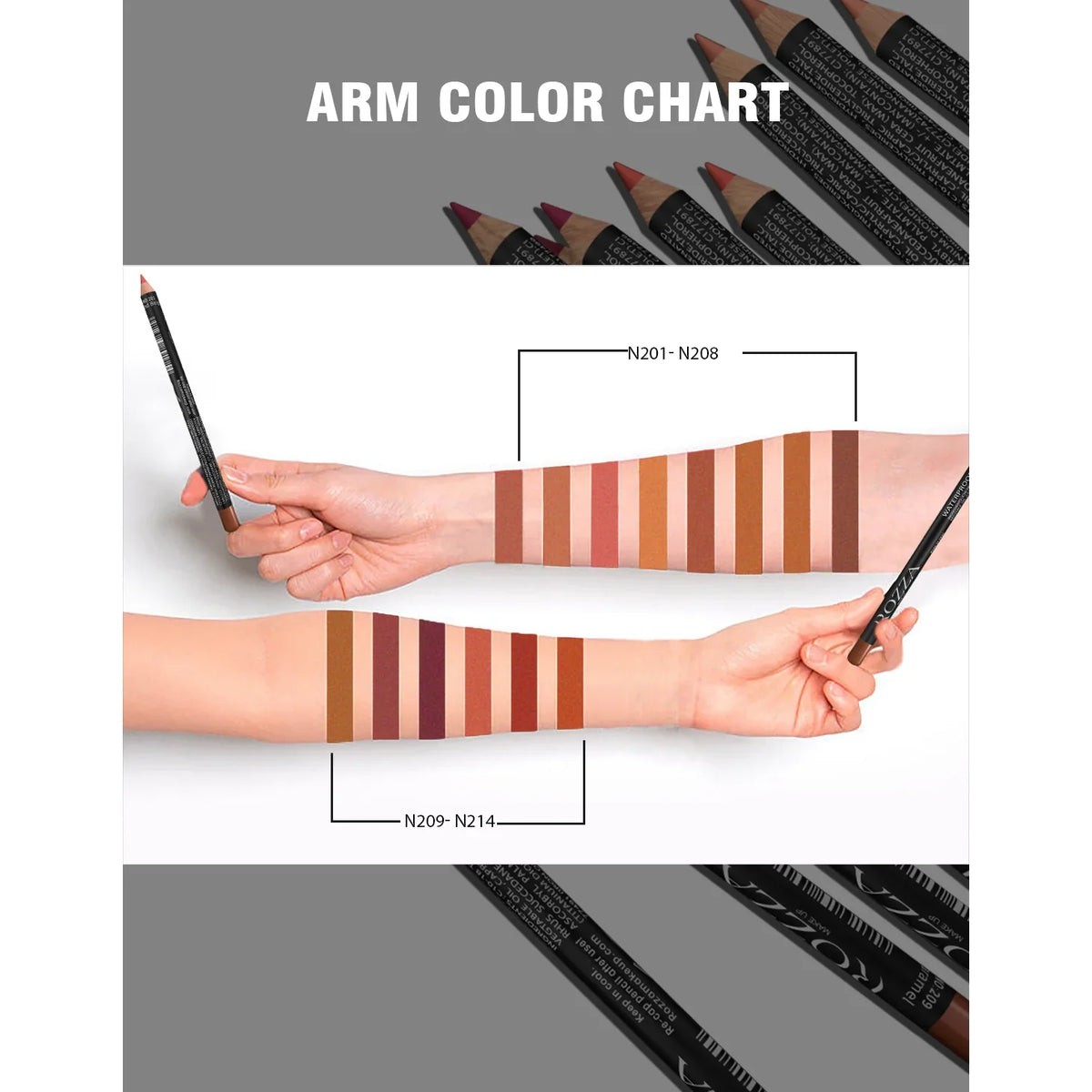 Blushimmer nude matte lipstick pencil with waterproof, long-lasting, high-pigment lip liner for precise lip makeup application.