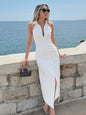 Luxlife Brands Sasha Summer Slim Fit Maxi Dress, lightweight fabric, sleeveless design, and vibrant summer print.