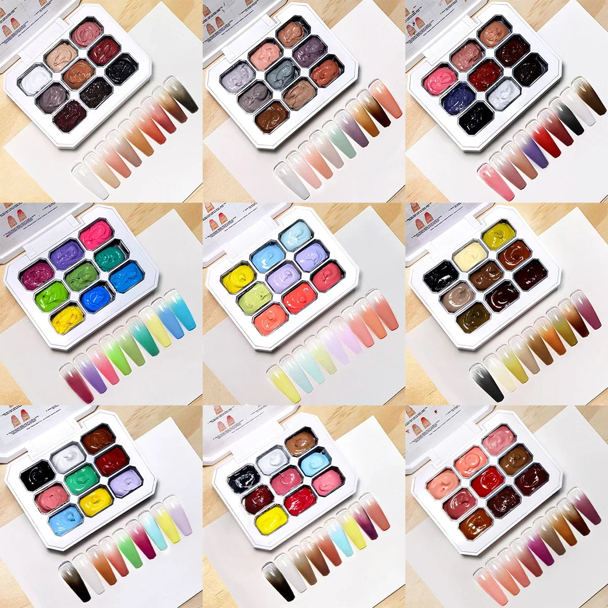 Blushimmer Limegirl 7-in-1 nail gradient gel kit with long-lasting hybrid color and textured gradient nail polish in a salon-ready display