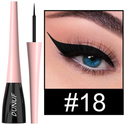 Matte dark green waterproof liquid eyeliner pencil by Blushimmer, featuring an ultra-thin, long-lasting, quick-dry eye makeup design.