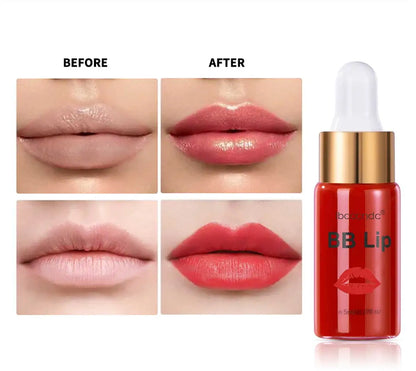 Blushimmer BB Lips Ampoule Serum Starter Set with semi-permanent lip tint kit, featuring small bottles and lip applicators.