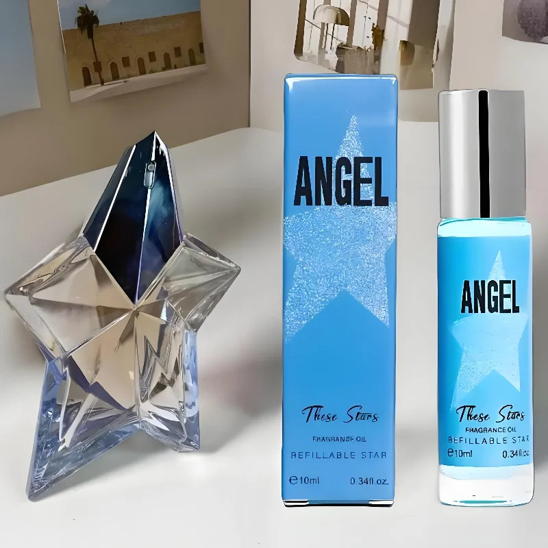 Blushimmer Angel Star perfume bottle featuring elegant design, representing a master-level alien-inspired Eau De Toilette for women.