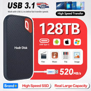 Real Portable Hard Drive 1TB External Hard Drive 4TB SSD 128TB High-speed Hard Disk USB3.2 Soild State Drives for Laptop/Mac/PC