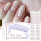 Blushimmer Harunouta 4-piece gradient jelly semi-cured gel nail strips in nude pink with waterproof finish and matching nail lamp.