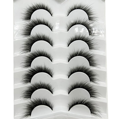 Set of 5 pairs of natural 3D mink false eyelashes from Blushimmer, perfect for makeup and beauty enhancement.