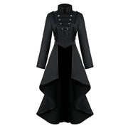 Retro Medieval Steampunk Costumes Gothic Cosplay Women's Tailcoat Jacket Lady Victorian Coat Halloween Party Tuxedo Dress