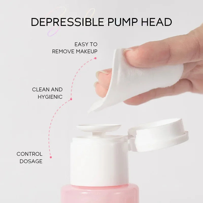 Blushimmer LAIKOU portable makeup remover bottle with cleansing liquid for face, eyes, lips, and skincare, 100ml.