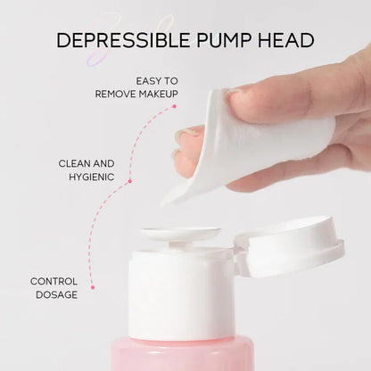 Blushimmer LAIKOU portable makeup remover bottle with cleansing liquid for face, eyes, lips, and skincare, 100ml.
