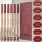 Blushimmer 6-piece velvet matte lip liner set with long-lasting, non-drying pencils in various shades for defining lips.
