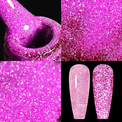 Blushimmer metallic gel nail polish in gold mirror effect with French design, line, and flower drawing for UV soak-off nail art.