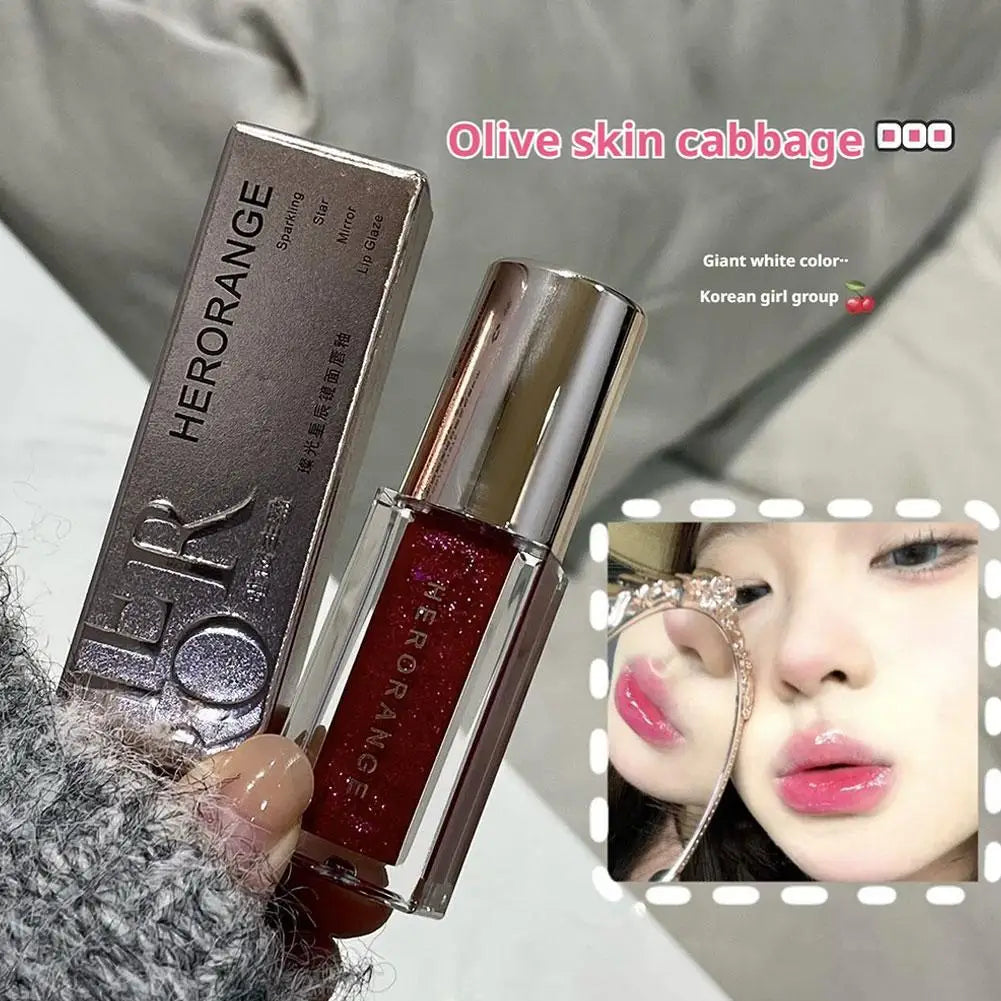 Blushimmer Herorange Starlight Lip Gloss with shimmer, clear watery finish, lightweight and non-sticky for everyday or party wear.