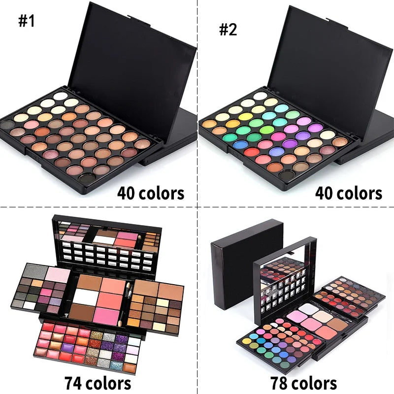 Matte and Shimmer Eyeshadow Palette - Waterproof Makeup Kit