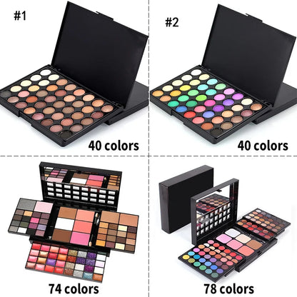 Matte and Shimmer Eyeshadow Palette - Waterproof Makeup Kit