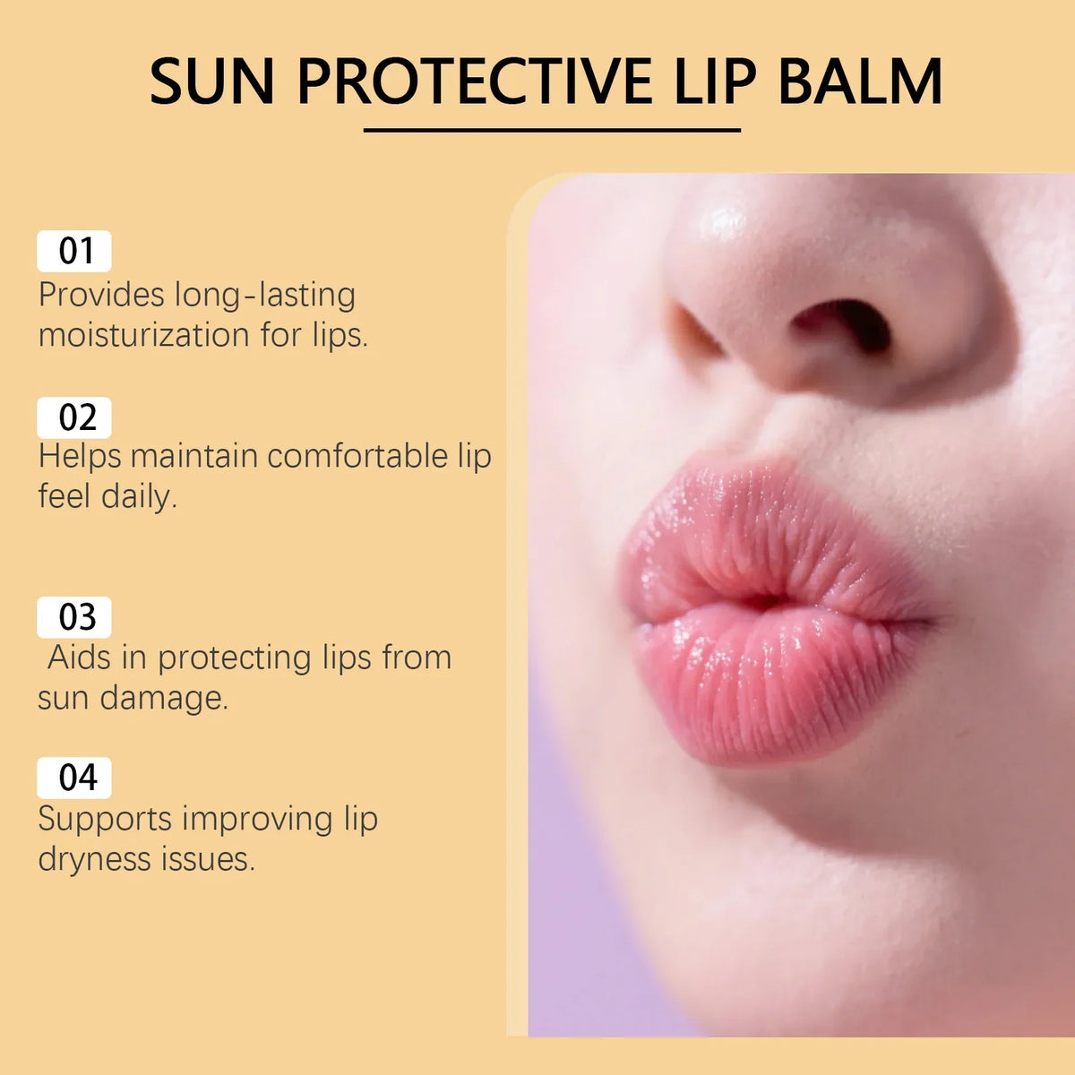 Blushimmer SPF50+ sun protective lip balm with hydrating formula, nourishing moisture, and brightening kojic acid for smooth lips