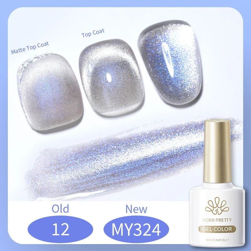 Blushimmer BORN PRETTY 117 Colors Cat Magnetic Gel Nail Polish 10ml in a clear bottle with colorful gel inside for semi-permanent manicure.