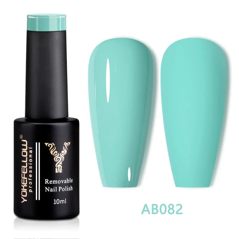 YOKEFELLOW 10ml translucent pink gel nail polish by Blushimmer, high-quality soak-off UV gel for long-lasting, nude nail look