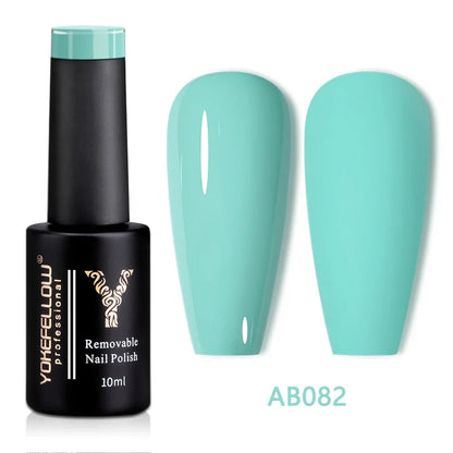 YOKEFELLOW 10ml translucent pink gel nail polish by Blushimmer, high-quality soak-off UV gel for long-lasting, nude nail look
