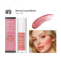 Blushimmer liquid blush in orange peach shade, velvet matte face pigment, waterproof cream cheek tint, 4ml.