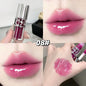 Blushimmer clear glass shine lip gloss bottle with watery, juicy lip oil and long-lasting tint for moisturized, plump lips.