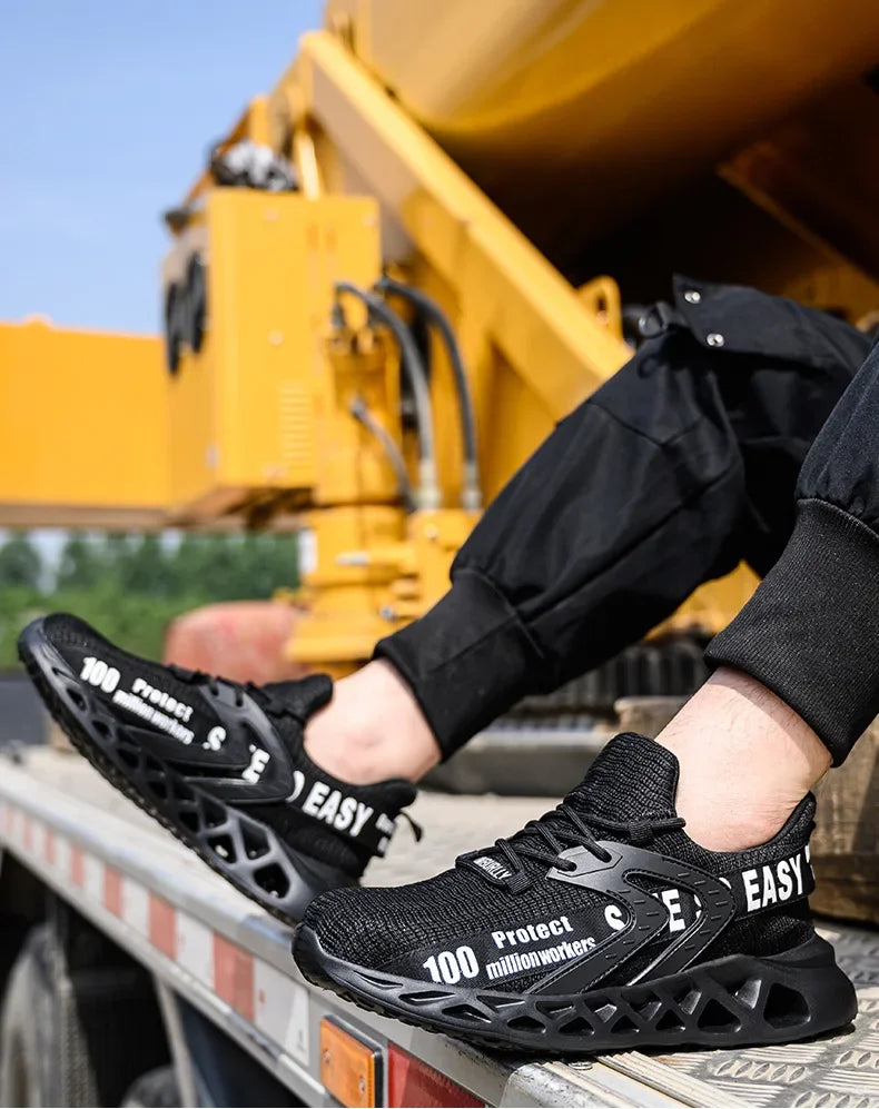 Steel Toe Safety Shoes Men Women Lightweight Work Sneakers Puncture Proof Work Shoes Unisex Coustruction Safety Work Boots