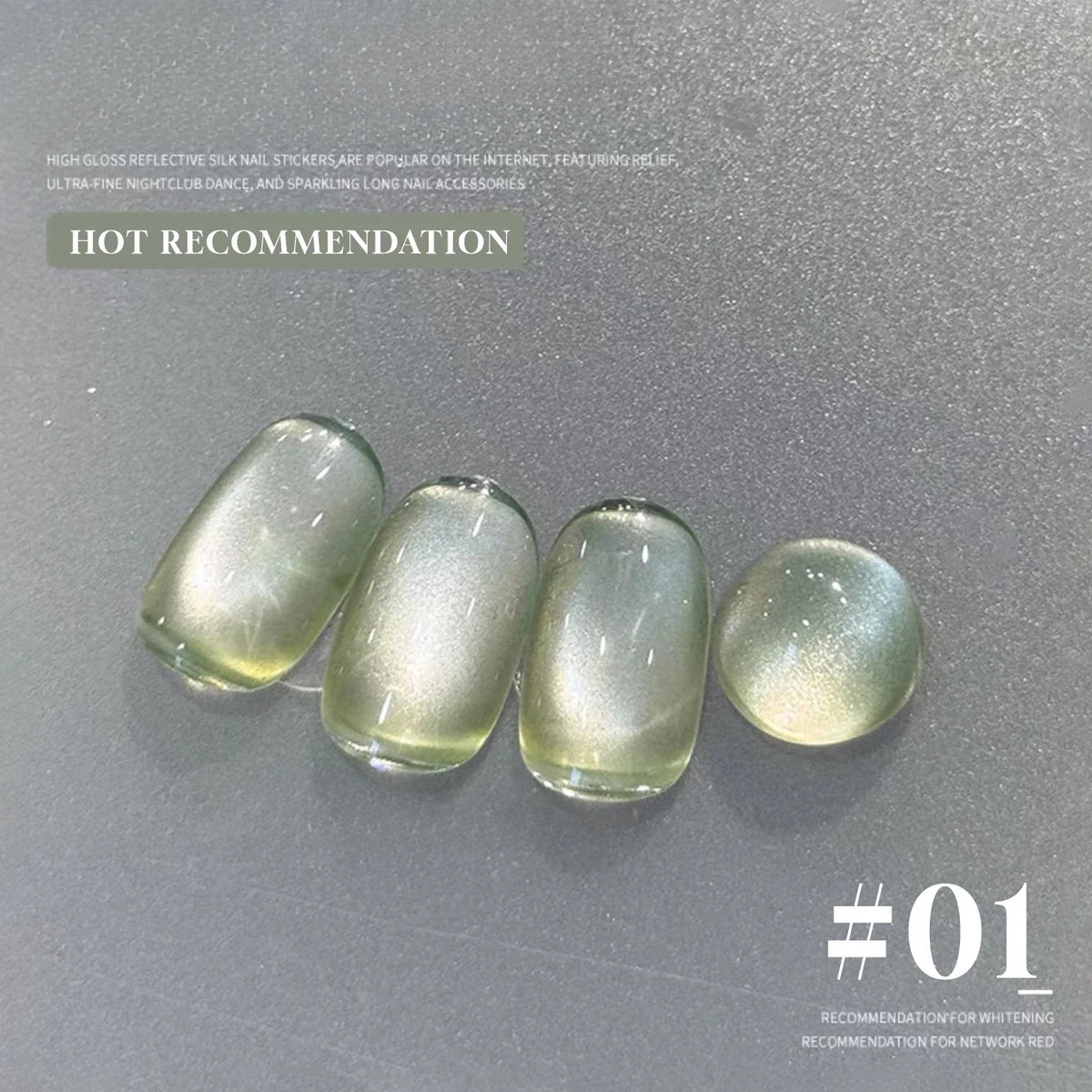 Blushimmer Mianel 12ml Emperor Green cat eye gel nail polish with whitening effect, suitable for nail salons and green nail designs.