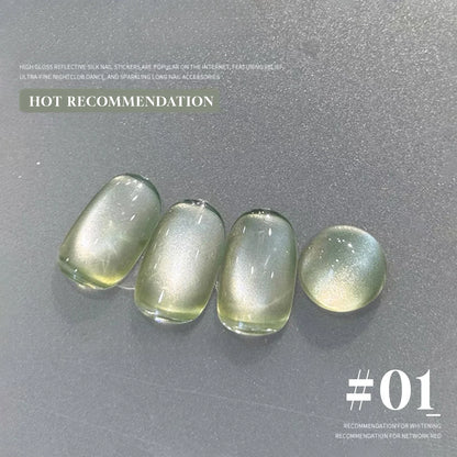 Blushimmer Mianel 12ml Emperor Green cat eye gel nail polish with whitening effect, suitable for nail salons and green nail designs.