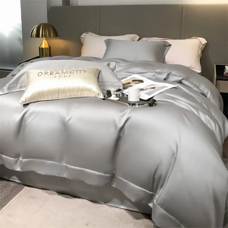 Silky 100% Bamboo Bedding Set Organic Pure Bamboo Duvet Cover Set with Quilt Cover Bed Sheet Pillowcase Luxury Cooling Bed Linen