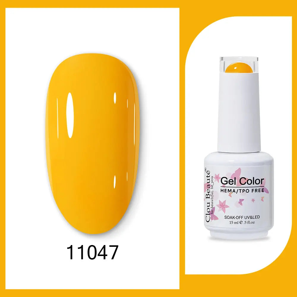 Clou Beaute neon gel nail polish in red, black, white, green with velvet top coat, semi-permanent 15ml varnish by Blushimmer