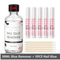 Blushimmer Nail Glue Remover for false nails and press-on nails, with brush applicator and clear liquid for easy adhesive removal.