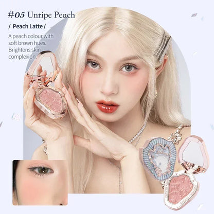 Blushimmer Flower Knows Strawberry Rococo embossed blush powder with smooth, long-lasting rosy face makeup for a natural glow.
